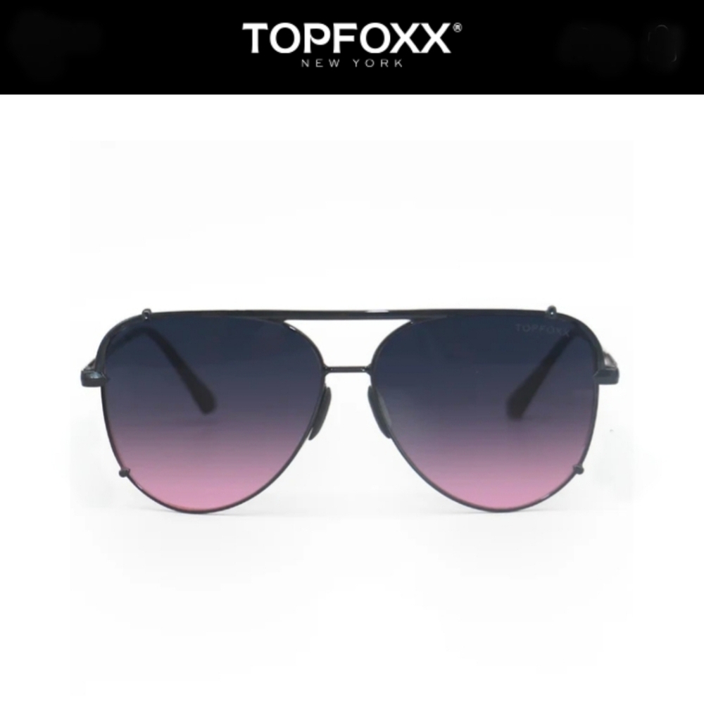 Topfoxx Christina Tangle Free Aviator Sunglasses with Purple Gradient Lenses